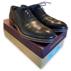 Johnston & Murphy Conard Cap Toe Shoe in Black - New in Box Size 9.5